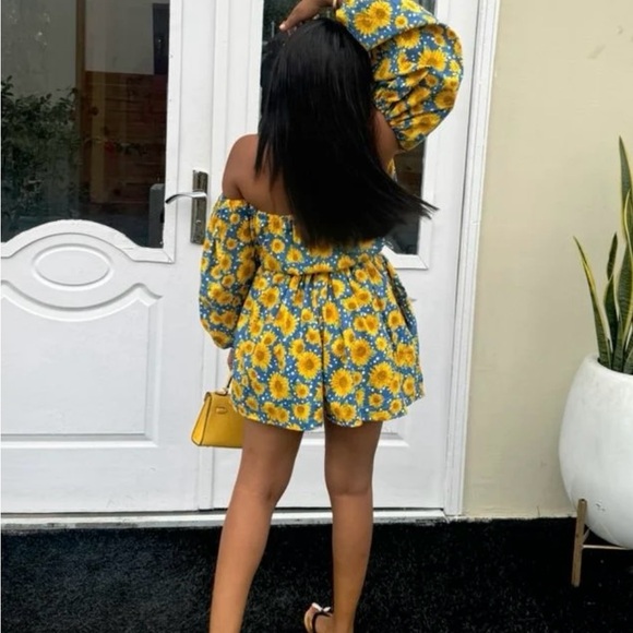 Brand New Floral Off-Shoulder Top and Shorts Set - Picture 4 of 4